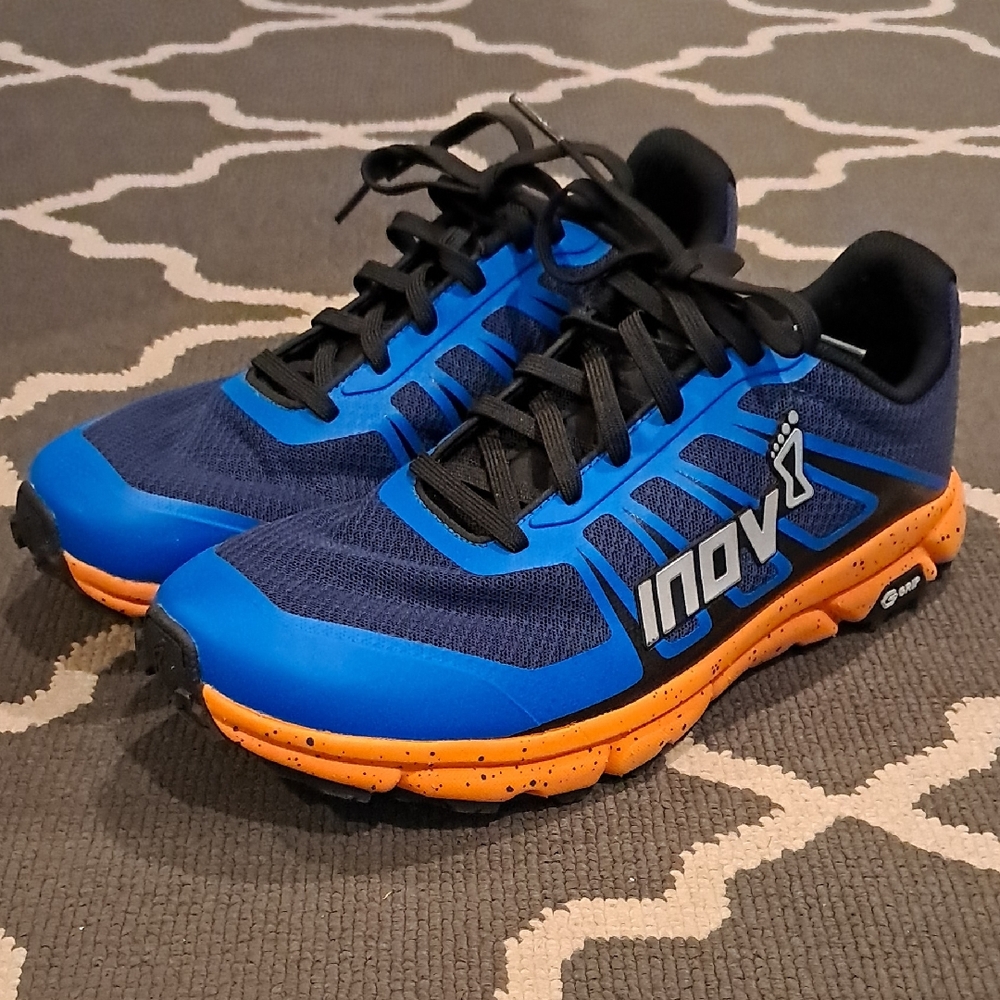 Inov-8 Women's Vibrant Blue and Orange Trail Fly Athletic Shoes, 10